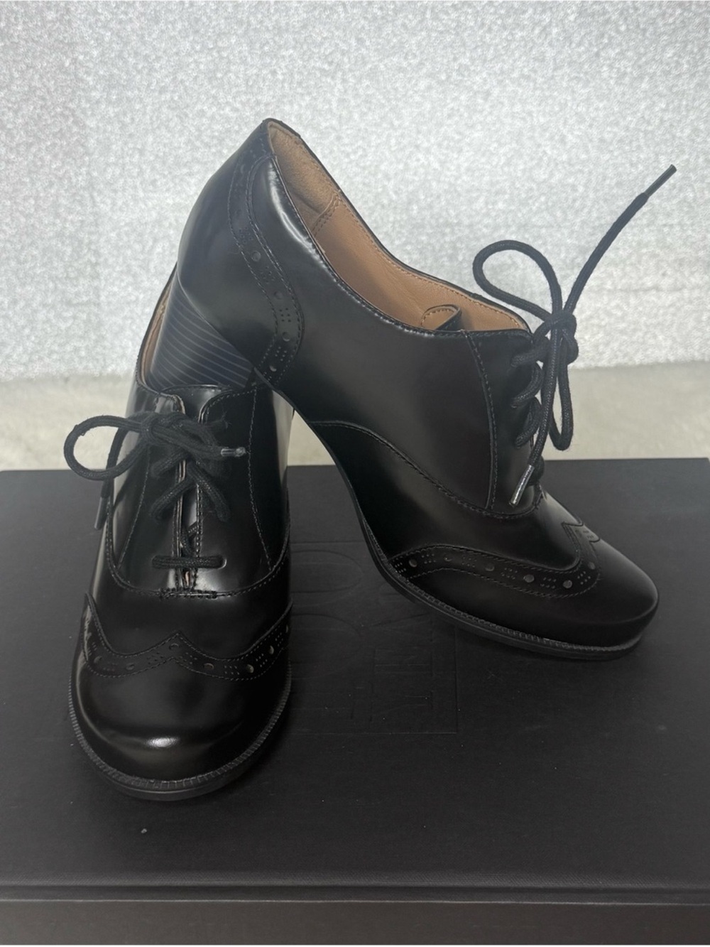 Clarks Black Lace-Up Wingtip
Heeled Oxfords - Picture 9 of 12